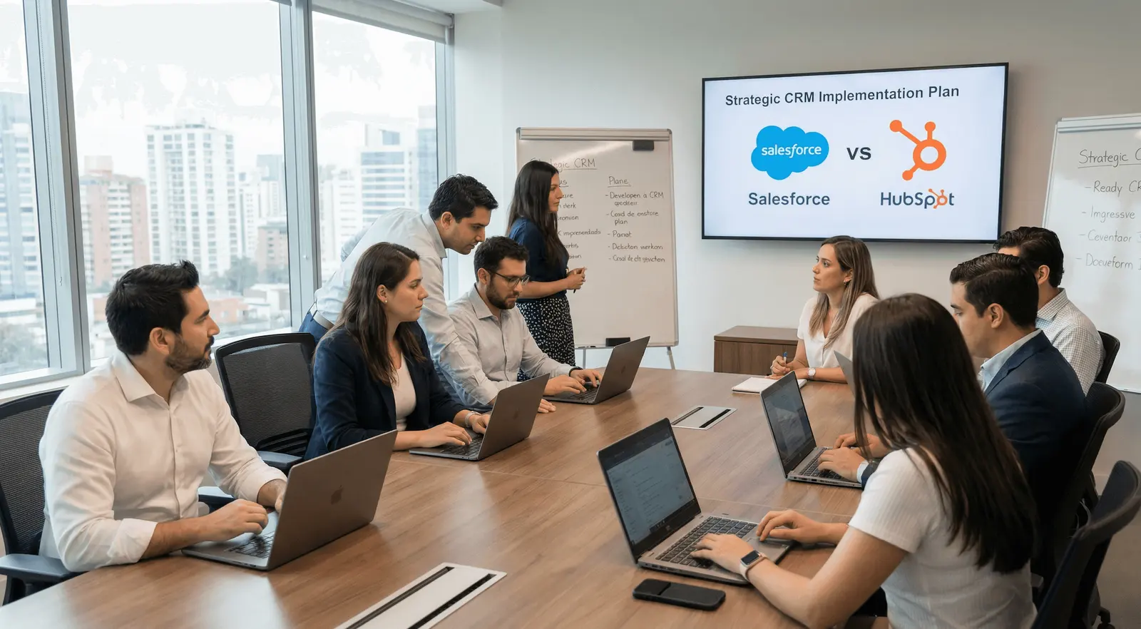 Infografía del framework ReadyB2B para la implementación estratégica de CRM en empresas B2B de Latinoamérica